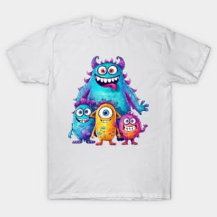 Watercolor Monster Family #2 T-Shirt